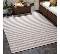 Livabliss Alfombra Exterior Terraza Geométrica Valencia - Alfombras de Exterior/Interior - Alfombra Boho Resistente a los Rayos UV y a Las Manchas - Alfombras Grande 160x220cm, Beige y Crema