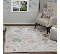 Livabliss Alfombra Infantil habitacion Galaxia - Alfombra Bebe para Dormitorio, Habitacion de Niños, Guardería o Sala de Juegos - Alfombras Niños Niñas, Color Gris, Rosa y Azul, 80x150cm