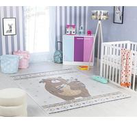 Livabliss Alfombra Infantil habitacion Oso - Alfombra Bebe para Dormitorio, Habitacion de Niños, Guardería o Sala de Juegos - Alfombras Niños Niñas, Color Beige, 120x170cm