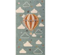 Livabliss Alfombra para Niños globo Aerostático Multicolor/Azul 80x150