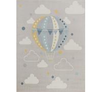 Livabliss Alfombra para Niños globo Aerostático Multicolor/Gris 140x200