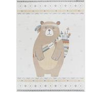 Livabliss Alfombra para Niños Lavable oso Beige/Marrón 140x200