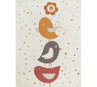 Livabliss Alfombra para Niños pájaros Amarillo/Azul/Marrón 140x200