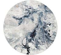Livabliss Alfombra Redonda Abstracta Moderna Azul/Gris Ø 160