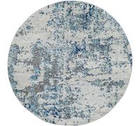 Livabliss Alfombra Redonda Abstracta Moderna Azul/Gris/Blanco Ø 160