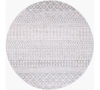 Livabliss Alfombra Redonda Escandinava Bohemia Gris/Blanco Ø 160