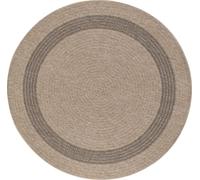 Livabliss Alfombra Redonda Exterior/Interior Efecto Yute Beige/Negro Ø 160