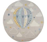 Livabliss Alfombra Redonda para Niños Aerostático Multicolor/Gris Ø 160