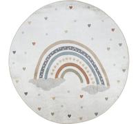 Livabliss Alfombra Redonda para Niños Lavable Multicolor/Naranja Ø 160