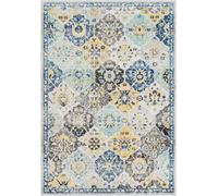 Livabliss Sicily Alfombra Vintage - Alfombra Salon Grande, Habitacion, Cocina - Alfombras 120x170cm, Estilo Boho y Oriental Multicolor Azul, Mostaza, Negro