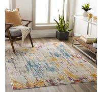 Livabliss Annaba - Alfombra Abstracta para Sala de Estar, Comedor, salón, Cocina, Dormitorio, Alfombra Moderna de mármol, Suave, Lujosa, fácil de cuidar, Alfombra Grande, Beige, Fucsia, Mostaza