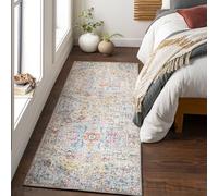 Livabliss Asmara Alfombra Vintage - Alfombra Salon Grande, Habitacion, Cocina - Alfombras 80x220cm, Estilo Boho y Oriental Multicolor Gris y Naranja