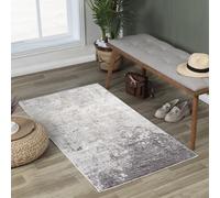 Livabliss Bangkok 80 x 150 cm - Moderno Pelo Corto con diseño de mármol para salón, Dormitorio y Comedor, Suave en Pizarra y Blanco
