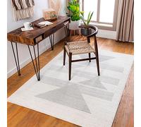 Livabliss Boise Alfombra Abstracta - Alfombra de Pasillo para Cocina, Entrada - Alfombras Salon Pelo Corto, Suave y Lujosa Facil de Cuidar - Alfombras Pasillo Larga de 152x213cm, Neutral Marfil y Gris