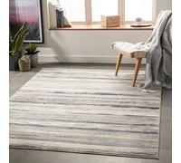 Livabliss Bruges Alfombra Abstracta - Alfombra de Pasillo para Cocina, Entrada - Alfombras Salon Pelo Corto, Suave y Lujosa Facil de Cuidar - Alfombras Pasillo Larga de 120x170cm, Gris, Marfil y Azul