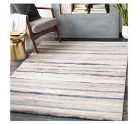 Livabliss Bruges Alfombra Abstracta - Alfombra de Pasillo para Cocina, Entrada - Alfombras Salon Pelo Corto, Suave y Lujosa Facil de Cuidar - Alfombras Pasillo Larga de 160x216cm, Gris, Marfil y Azul