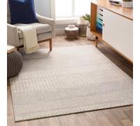 Livabliss Buenos Aires Alfombra Geométrica - Alfombras Salon Modernas, Comedor, Cocina, Habitación - Alfombras Abstractas Estilo Bohemio, Fácil de Cuidar - Alfombra Grande 130x180cm, Gris y Marfil