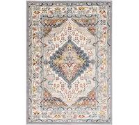 Livabliss Casablanca Alfombra Vintage - Alfombra Salon Grande, Habitacion, Cocina - Alfombras 160cm, Estilo Boho y Oriental Multicolor Taupé, Azul y Gris