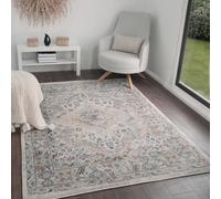 Livabliss Casablanca Alfombra Vintage - Alfombra Salon Grande, Habitacion, Cocina - Alfombras 200x274cm, Estilo Boho y Oriental Multicolor Taupé y Crema