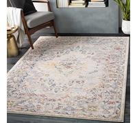 Livabliss Casablanca Alfombra Vintage Oriental - Alfombra Salon, Habitacion, Pasillo o Dormitorio, Estilo Tradicional Bohemio, Natural, Facil de Limpiar, Alfombras Grande 120x170cm, Taupé y Crema