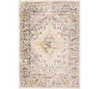 Livabliss Casablanca - Alfombra Vintage para Sala de Estar, Pasillo, Cocina, Cocina, Tradicional, Multicolor, fácil Cuidado, Grande, Gris Pardo, Gris y óxido