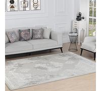 Livabliss Cuerogier - Alfombra Vintage Oriental - Alfombra Salon, Habitacion, Pasillo o Dormitorio, Estilo Tradicional Bohemio, Natural, Facil de Limpiar, Grande, Alfombra Gris, Beige Marfil 120x170