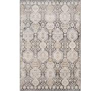Livabliss Djelfa - Alfombra vintage para sala de estar, 130 x 170 cm, dormitorio, alfombras neutras escandinavas, estilo bohemio tradicional, pelo natural de fácil cuidado, alfombra grande, negro y