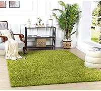 Livabliss Home Shaggy Rug - Alfombra Salon Grande Habitacion, Dormitorio - Alfombra Pelo Largo Berber Abstracta, Pelo Grueso y Esponjoso - Alfombras Grande de 100x200cm, Verde