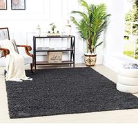 Livabliss Home Shaggy Rug - Alfombra Salon Grande Habitacion, Dormitorio - Alfombra Pelo Largo Berber Abstracta, Pelo Grueso y Esponjoso - Alfombras Grande de 120x170cm, Gris Oscuro