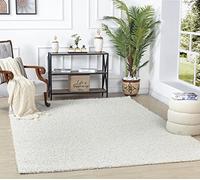 Livabliss Home Shaggy Rug - Alfombra Salon Grande Habitacion, Dormitorio - Alfombra Pelo Largo Berber Abstracta, Pelo Grueso y Esponjoso - Alfombras Grande de 160x220cm, Blanco