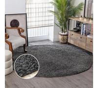 Livabliss Home Shaggy Rug - Alfombra Salon Grande Habitacion, Dormitorio - Alfombra Pelo Largo Berber Abstracta, Pelo Grueso y Esponjoso - Alfombras Grande de 200cm, Gris Oscuro