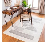 Livabliss Laredo Alfombra Abstracta - Alfombra de Pasillo para Cocina, Entrada - Alfombras Salon Pelo Corto, Suave y Lujosa Facil de Cuidar - Alfombras Pasillo Larga de 152x213cm, Marfil y Gris Claro