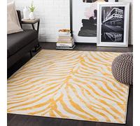 Livabliss Luanda Alfombra Geométrica - Alfombras Salon Modernas, Comedor, Cocina, Habitación - Alfombras Abstractas Estilo Bohemio, Fácil de Cuidar - Alfombra Grande 160x220cm, Mostaza, Taupé, Beige