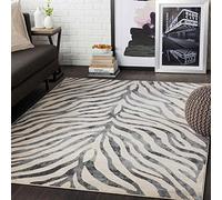 Livabliss Luanda Alfombra Geométrica - Alfombras Salon Modernas, Comedor, Cocina, Habitación - Alfombras Abstractas Estilo Bohemio, Fácil de Cuidar - Alfombra Grande 160x220cm, Gris, Negro y Beige