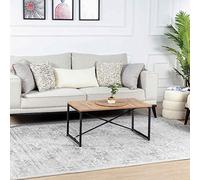 Livabliss Marrakech Alfombra Vintage Oriental - Alfombra Salon, Habitacion, Pasillo o Dormitorio, Estilo Tradicional Bohemio, Natural, Facil de Limpiar, Alfombras Grande 140x200cm, Gris Neutro y Crema