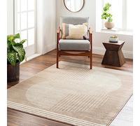 Livabliss Nairobi Alfombra Geométrica - Alfombras Salon Modernas, Comedor, Cocina, Habitación - Alfombras Abstractas Estilo Bohemio, Fácil de Cuidar - Alfombra Grande 160x216cm, Marrón y Beige