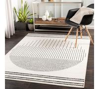 Livabliss Nairobi Alfombra Geométrica - Alfombras Salon Modernas, Comedor, Cocina, Habitación - Alfombras Abstractas Estilo Bohemio, Fácil de Cuidar - Alfombra Grande 140x200cm, Marfil, Negro y Crema