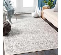 Livabliss Palermo Alfombra Vintage Oriental - Alfombra Salon, Habitacion, Pasillo o Dormitorio, Estilo Tradicional Bohemio, Natural, Facil de Limpiar, Alfombras Grande 160x216cm, Marfil y Gris