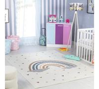 Livabliss Rainbow - Alfombra Infantil (140 x 200 cm), Color Crema