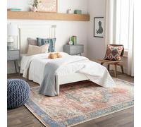 Livabliss Rodas Alfombra Salon Grande Tradicional Bohemia Habitacion Cocina - Alfombras Lavable Lavadora de Tejido Plano Grande, 160x220cm, Color Ladrio, Marrón y Azul Oscuro