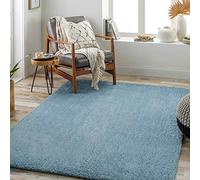 Livabliss Shaggy Rug - Alfombra Salon Grande Habitacion, Dormitorio - Alfombra Pelo Largo Berber Abstracta, Pelo Grueso y Esponjoso - Alfombras Grande de 160x213cm, Azul