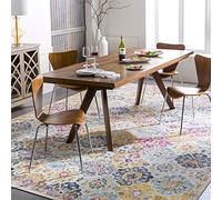 Livabliss Sicily Alfombra Vintage - Alfombra Salon Grande, Habitacion, Cocina - Alfombras 160x220cm, Estilo Boho y Oriental Multicolor Mostaza, Naranja, Azul