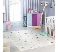 Livabliss Stars - Alfombra Infantil pequeña, 140 x 200 cm, Color Crema