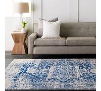 Livabliss Syracusa Alfombra Vintage - Alfombra Salon Grande, Habitacion, Cocina - Alfombras 200x274cm, Estilo Boho y Oriental Multicolor Azul y Beige