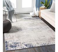 Livabliss Utrecht Alfombra Abstracta - Alfombra de Pasillo para Cocina, Entrada - Alfombras Salon Pelo Corto, Suave y Lujosa Facil de Cuidar - Alfombras Pasillo Larga de 80x220cm, Marfil, Gris y Azul