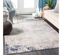 Livabliss Utrecht Alfombra Abstracta - Alfombra de Pasillo para Cocina, Entrada - Alfombras Salon Pelo Corto, Suave y Lujosa Facil de Cuidar - Alfombras Pasillo Larga de 120x170cm, Marfil, Gris y Azul
