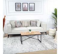 Livabliss Zadar Alfombra Abstracta - Alfombra de Pasillo para Cocina, Entrada - Alfombras Salon Pelo Corto, Suave y Lujosa Facil de Cuidar - Alfombras Pasillo Larga de 160x213cm, Negro y Crema