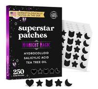 LivaClean 250CT Black Star Pimple Patches Midnight Magic w/Salicylic Acid & Tea Tree Oil - Pimple Patches for Face, Hydrocoloid Acne Patch, Cute Face Stickers, Zit Patch
