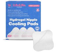 Livaclean Health - Almohadillas de hidrogel para pezones de 16 quilates para lactancia materna con lanolina, almohadillas de lactancia para calmar los pezones doloridos, almohadillas refrescantes para