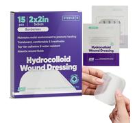 LivaClean Health Apósito hidrocoloide estéril de 2 x 2 pulgadas, empaquetado individualmente, vendajes hidrocoloides grandes, vendajes adhesivos hidrocoloides, vendajes para úlceras de cama, parches